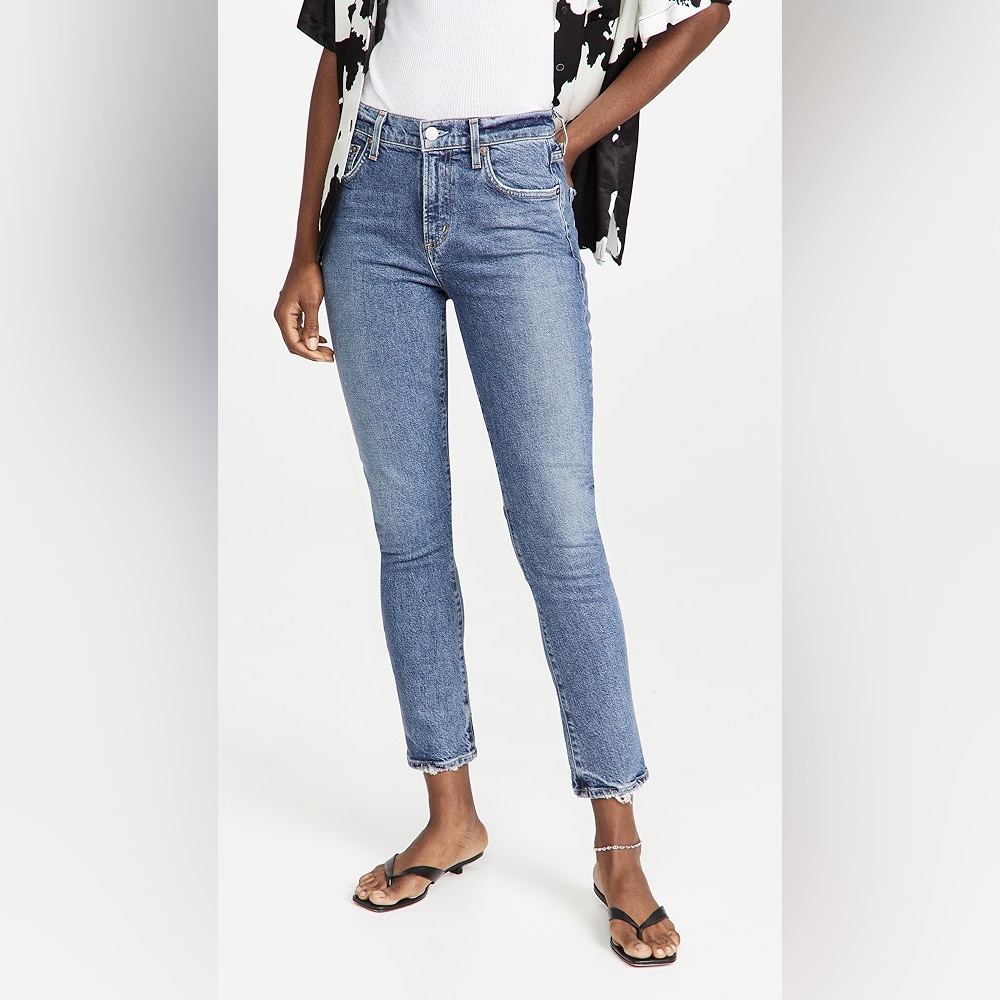 Agolde Toni Mid Rise Straight Jeans In Dime Wash